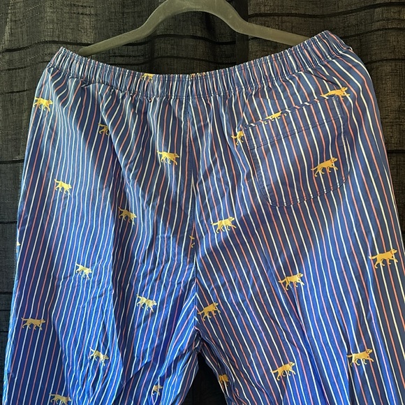 L.L.Bean Yellow Lab Striped Pajama Pants - Picture 2 of 3